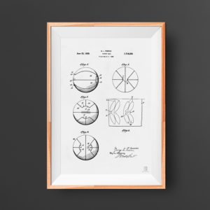 Basketball ball patent poster