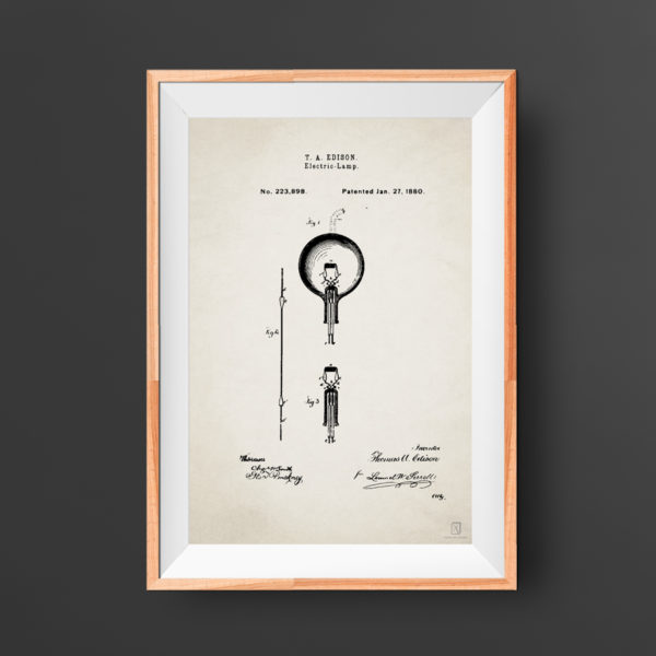 Light Bulb Patent Poster - Wall Art