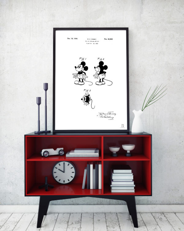 mickey mouse, disney, wall art, poster, patent