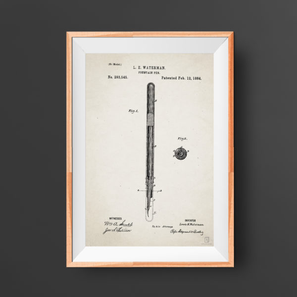 Fountain Pen Patent Poster - Wall Art for Office