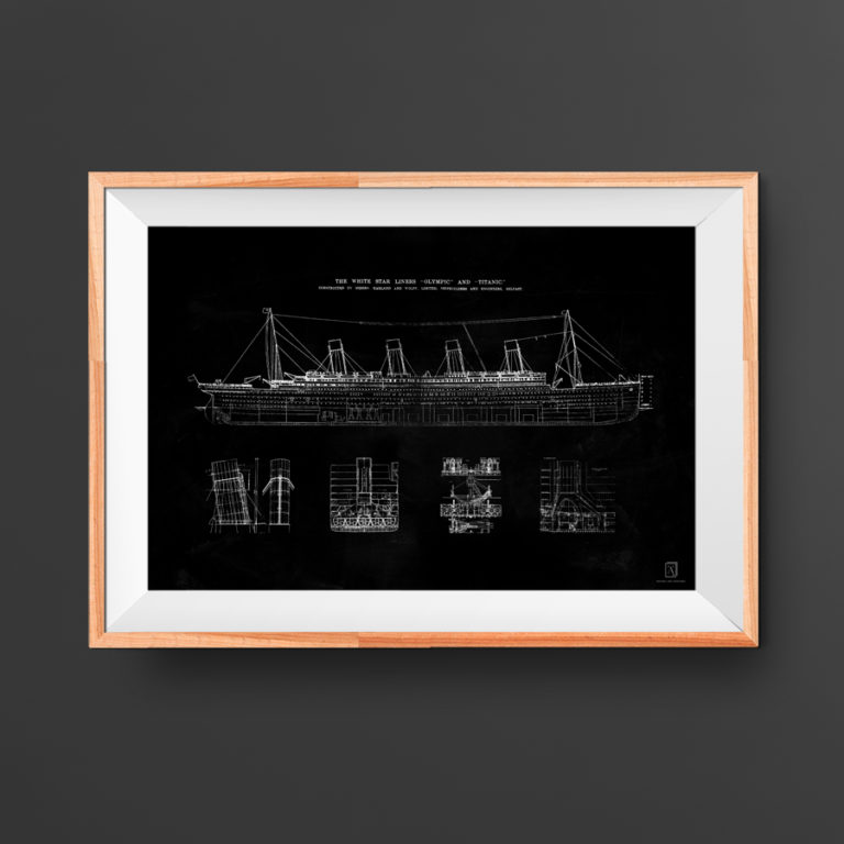 Titanic Blueprint Poster - Patent Art Posters